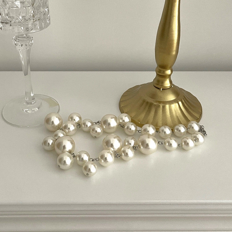 Statement Pearl Choker Necklace for Women | Bold Beaded Design