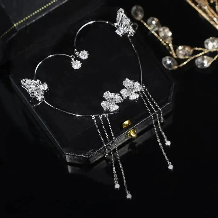 Elegant Sparkling Butterfly Ear Clips – Chic Style Without Piercing