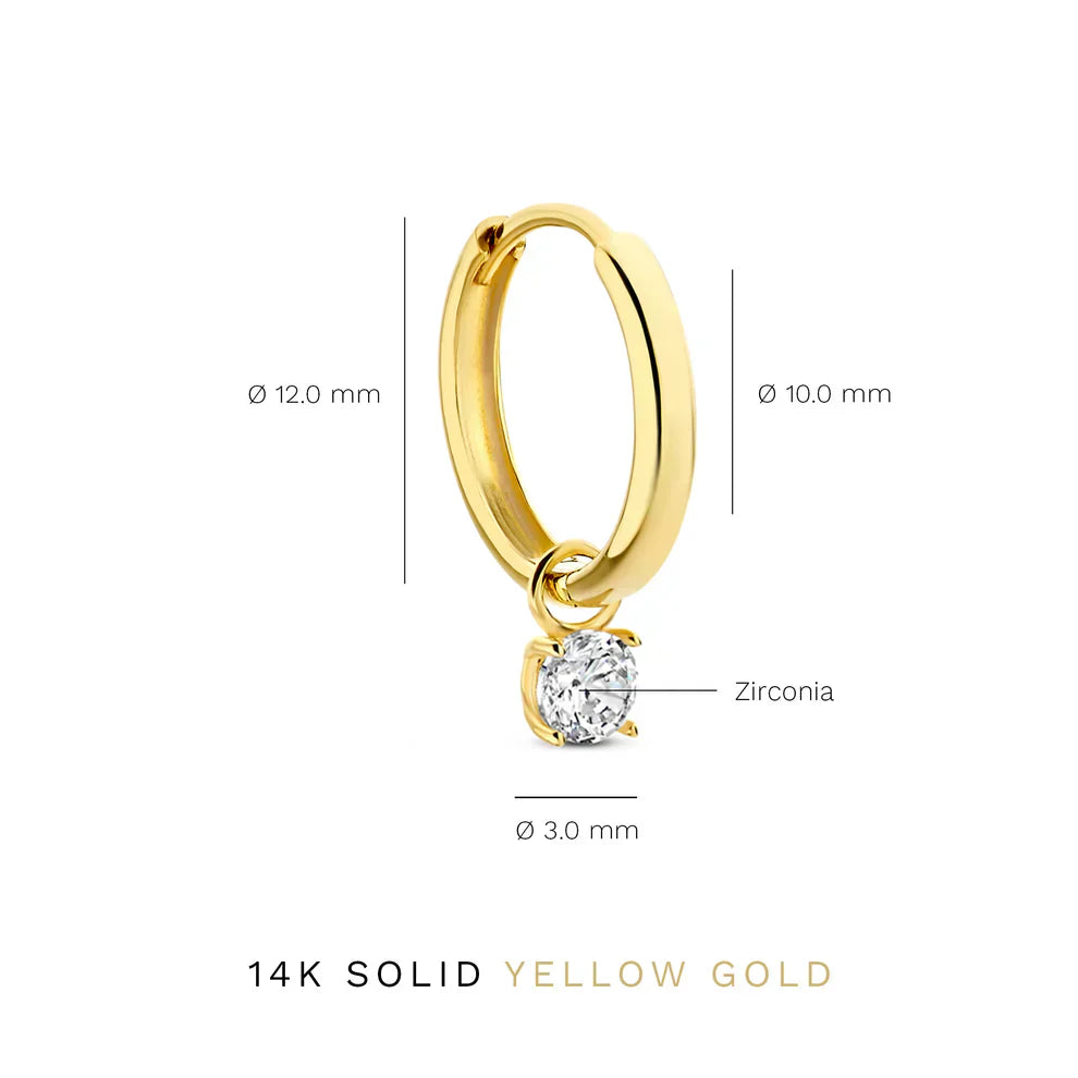 Gold Hoop Earrings Featuring Moonstone