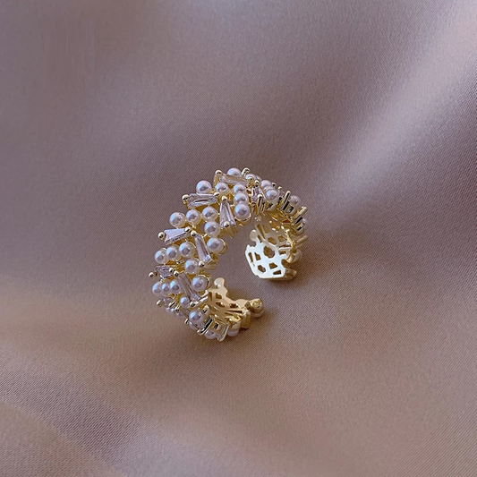 Elegant Adjustable Pearl Ring