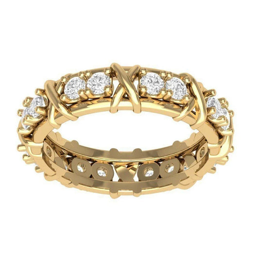 14K Gold Lab Diamond Eternity Wedding Band