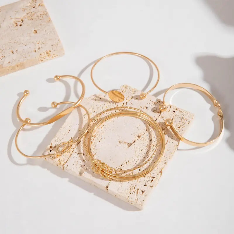 Gold Elegance Knotted Bracelet Set