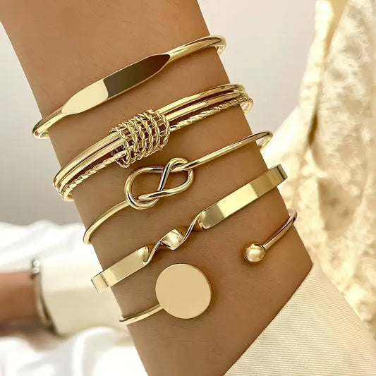 Gold Elegance Knotted Bracelet Set