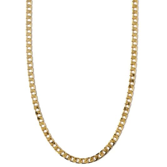 Gold Flat Link Chain Necklace