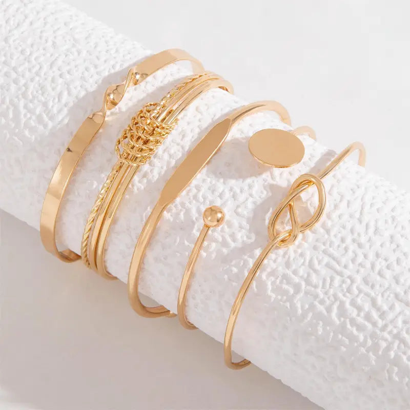 Gold Elegance Knotted Bracelet Set