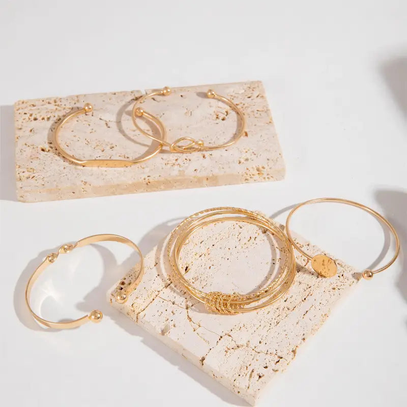 Gold Elegance Knotted Bracelet Set