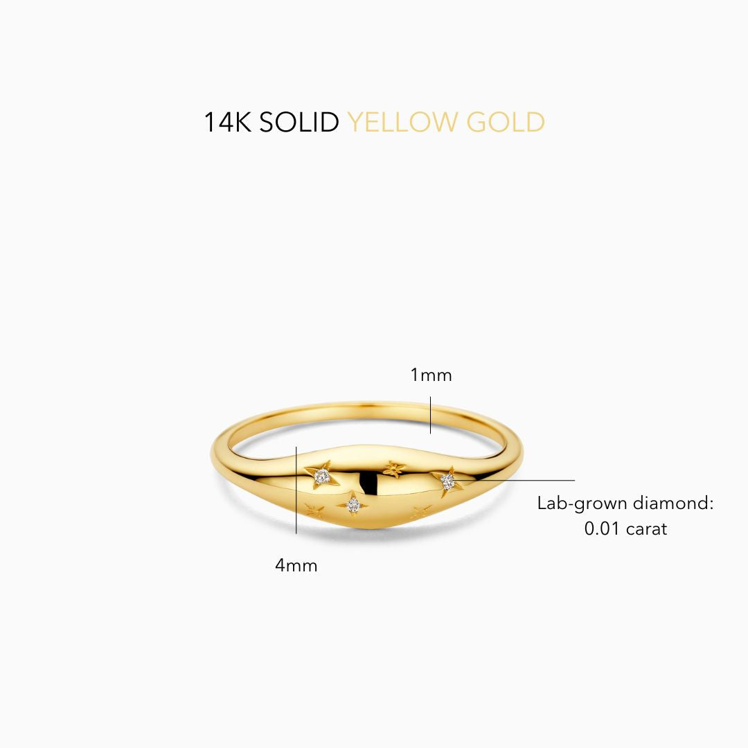 Gold Diamond Dome Ring