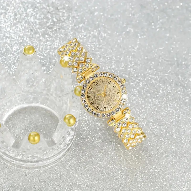 Elegant Gold Watch and Bracelet Set | Luxury Radiance Collection