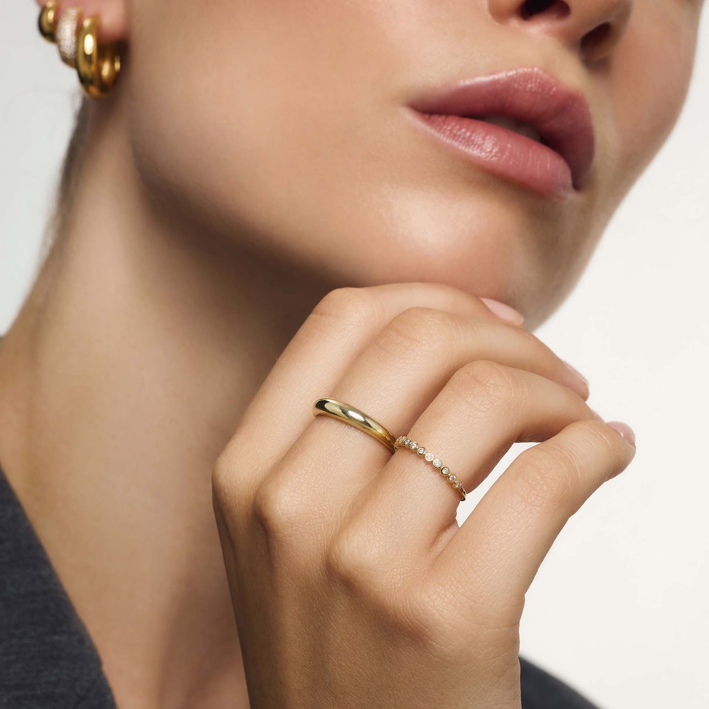 Gold Dome Midi Ring