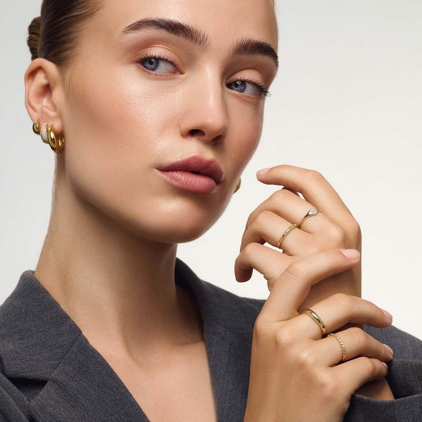 Gold Dome Midi Ring