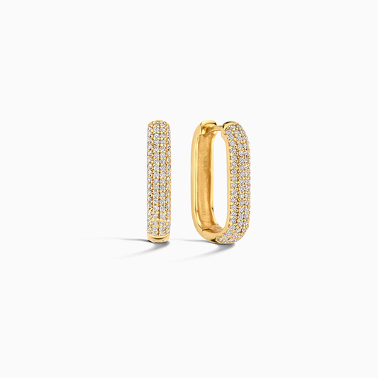 Gold Icon Pavé Earrings