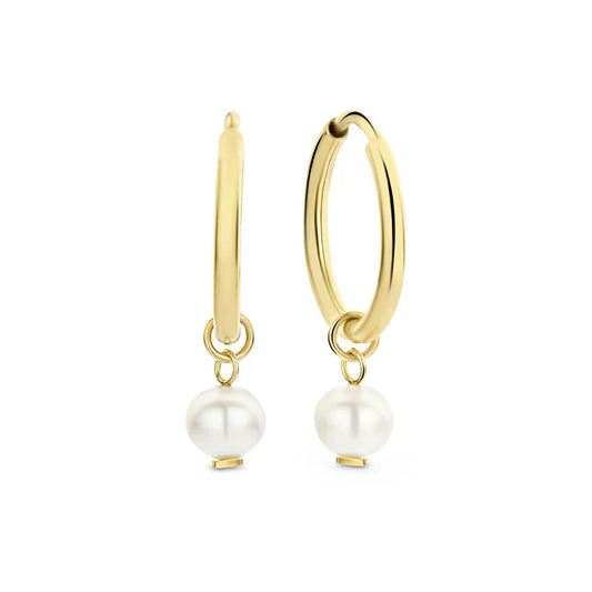Gold Crystal Hoop Earrings