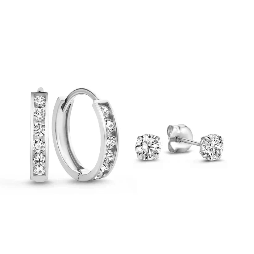 Dara Brillane Gold Stone Earring Set
