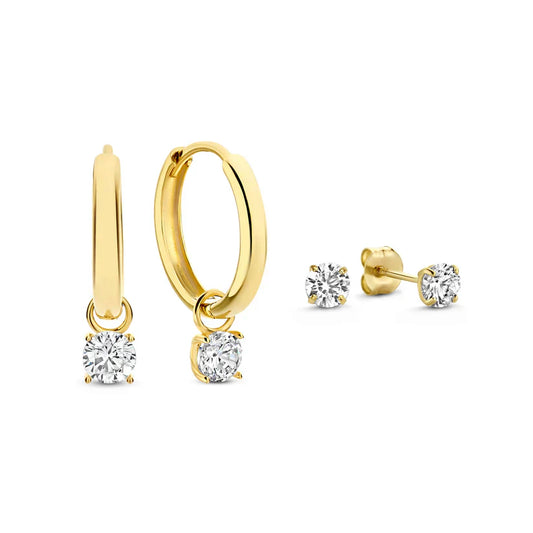 Gold Moonstone Tear Drop Earrings