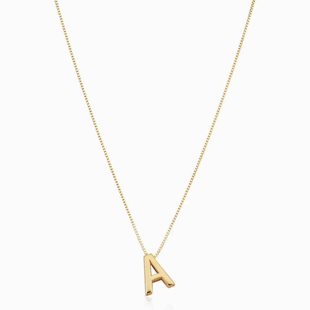 Gold Initial Necklace with Love Letter Charm