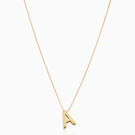 Gold Initial Necklace with Love Letter Charm