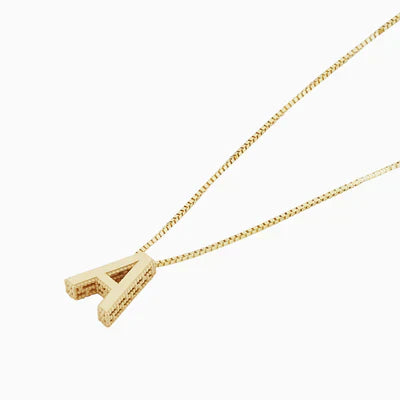 Gold Initial Necklace with Love Letter Charm