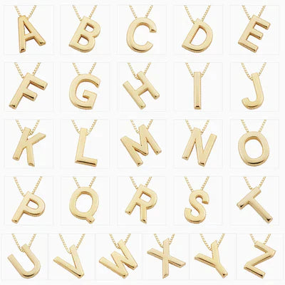 Gold Initial Necklace with Love Letter Charm