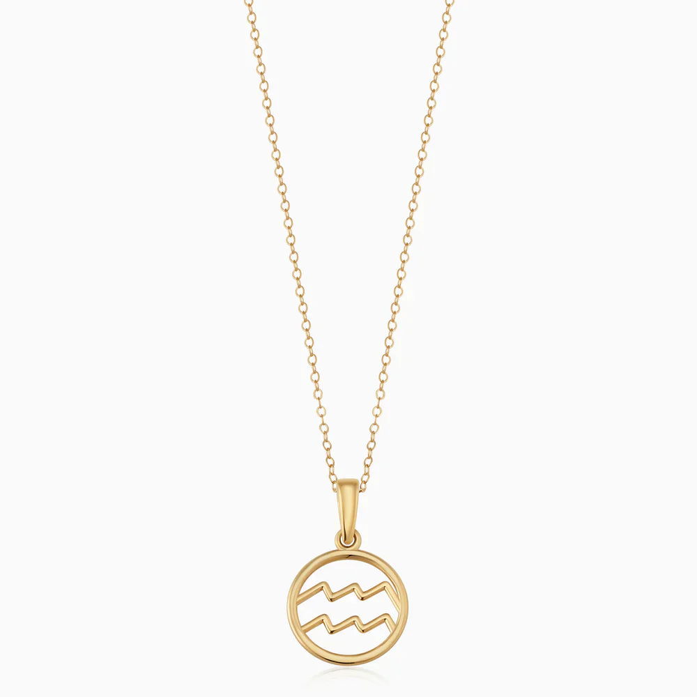 Gold Zodiac Sign Pendant Necklace