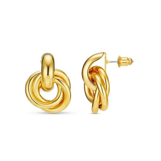 Gold Intertwined Statement Earrings