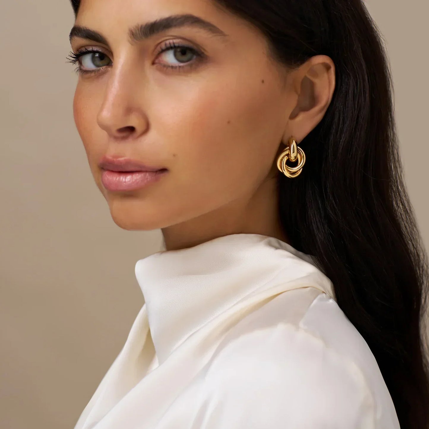 Gold Intertwined Statement Earrings