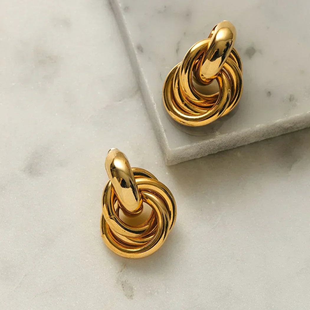 Gold Intertwined Statement Earrings