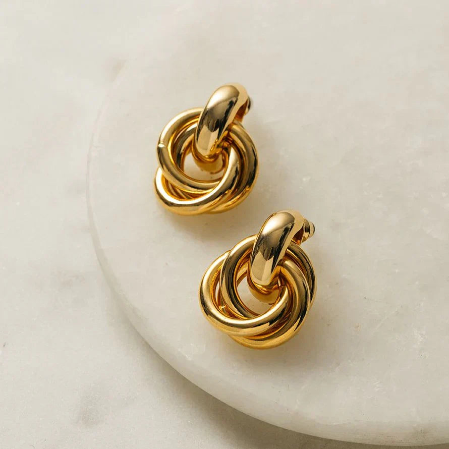 Gold Intertwined Statement Earrings