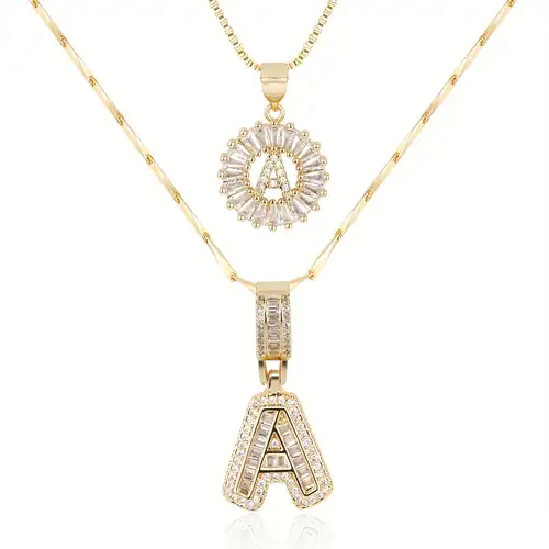Gold Initial-Embedded Necklace
