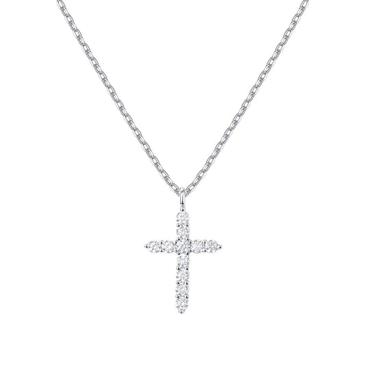 CROSS SHINE NECKLACE - SILVER
