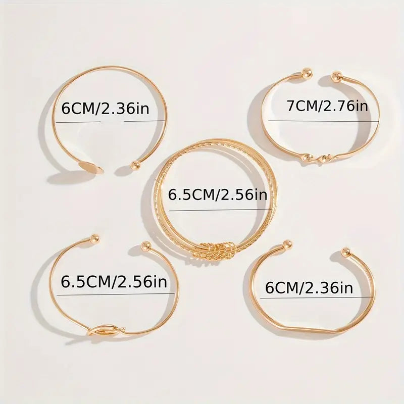 Gold Elegance Knotted Bracelet Set