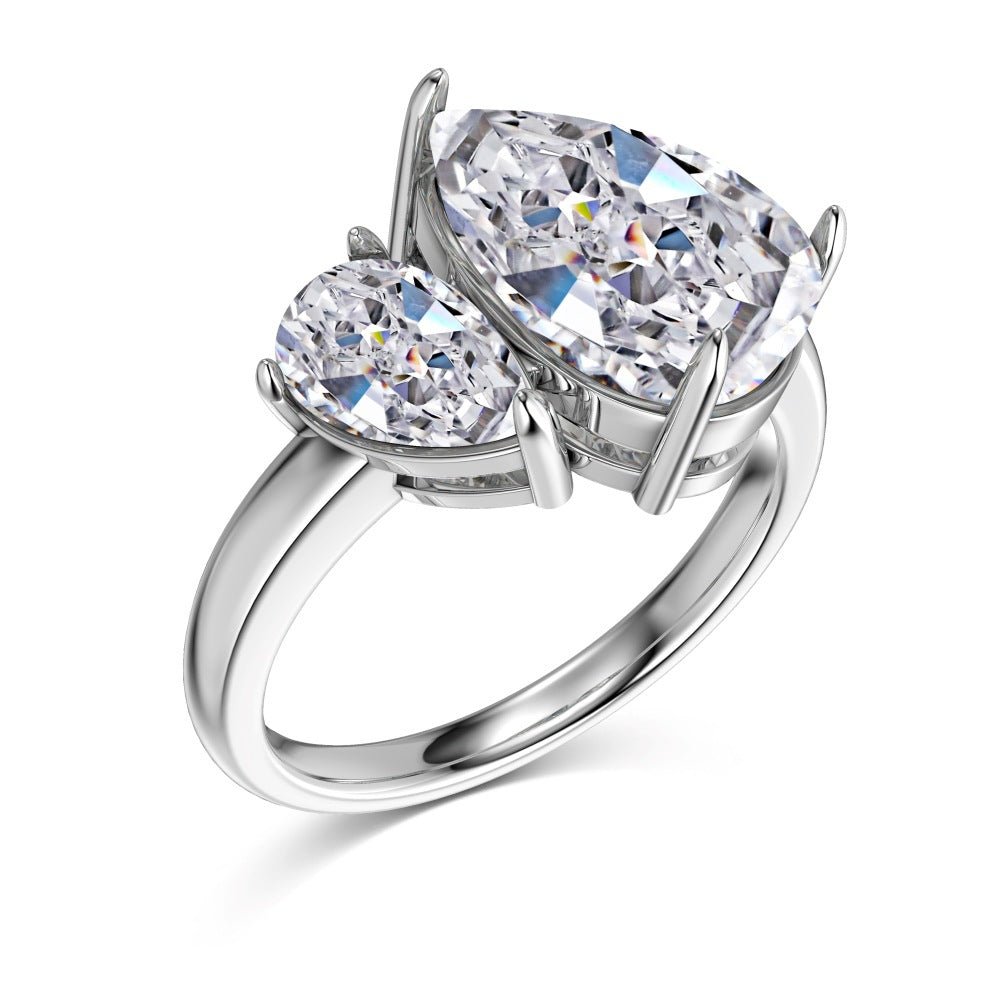 DOUBLE STONE RING - 925