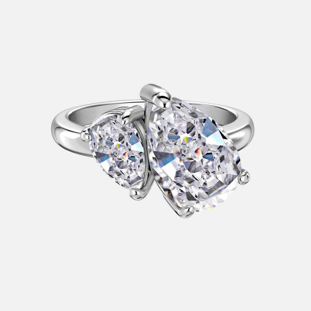 DOUBLE STONE RING - 925