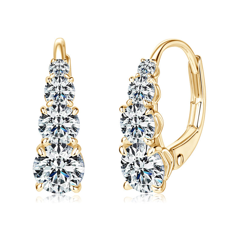Gold Carol Earrings Featuring Four Stones