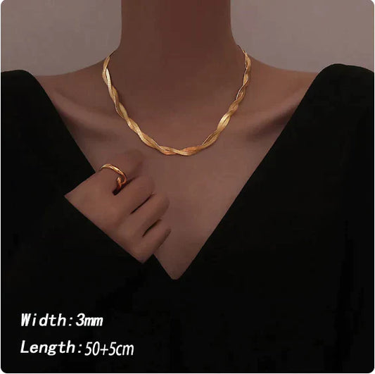Twisted Necklace and Bracelet Set