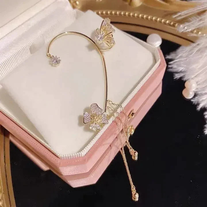 Elegant Sparkling Butterfly Ear Clips – Chic Style Without Piercing