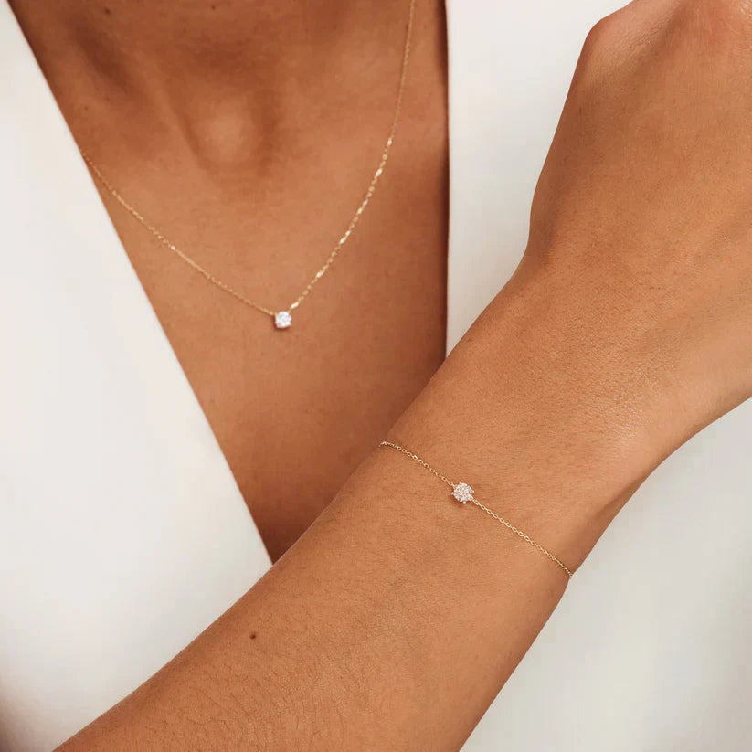 Gold Moissanite Stone Set Clea