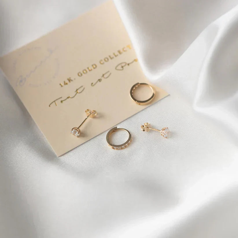 Gold Moonstone Earrings
