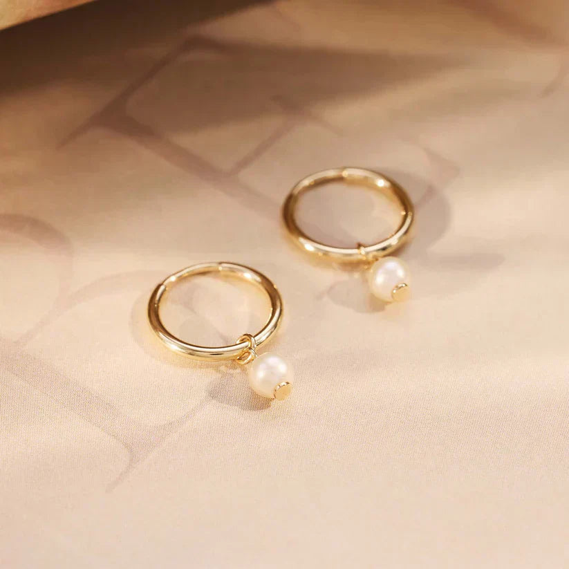 Gold Crystal Hoop Earrings