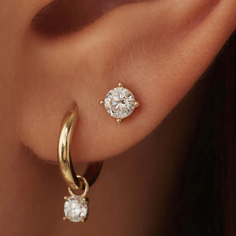 Gold Moonstone Earrings
