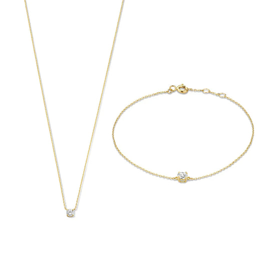 Gold Moissanite Stone Set Clea