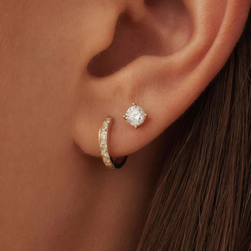 Dara Brillane Gold Stone Earring Set