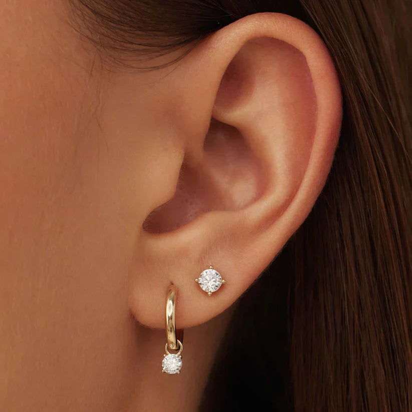 Gold Moonstone Tear Drop Earrings