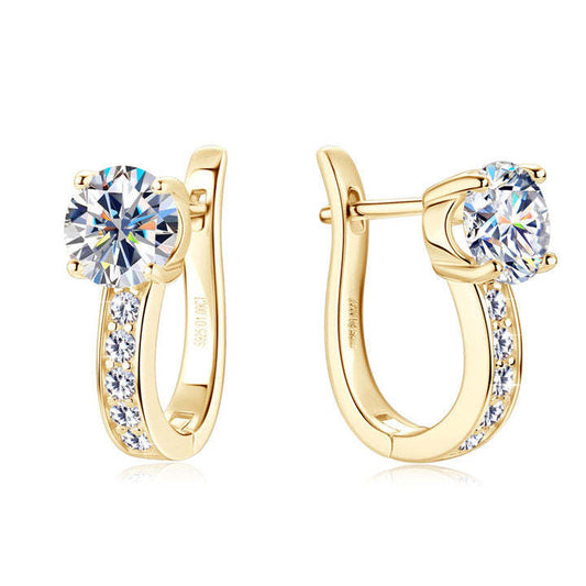 Gold Huggie Channel Earrings