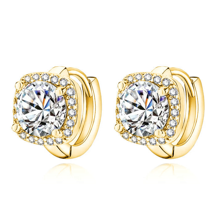 Gold Nadine Square Earrings