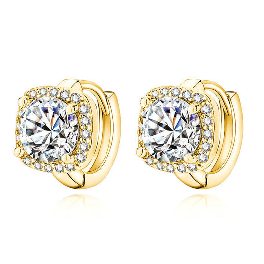 Gold Nadine Square Earrings