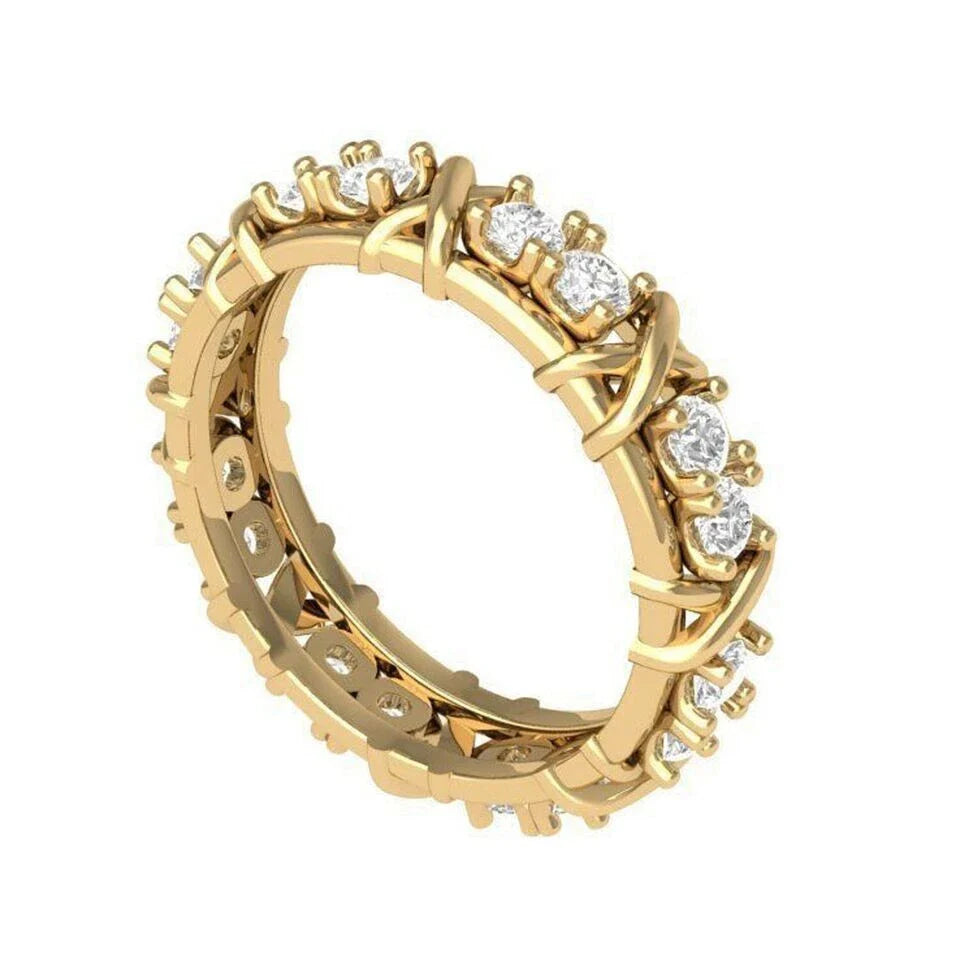 14K Gold Lab Diamond Eternity Wedding Band