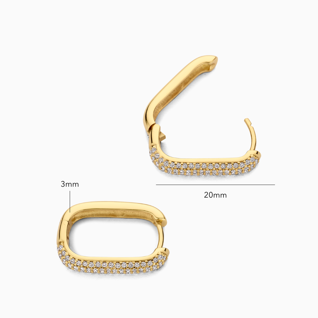 Gold Icon Pavé Earrings